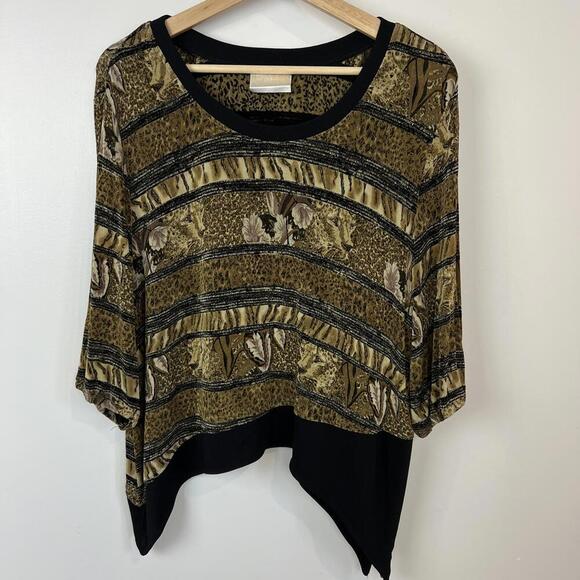 Joseph Ribkoff Animal Print Blouse - Black and Gold - Picture 6 of 12